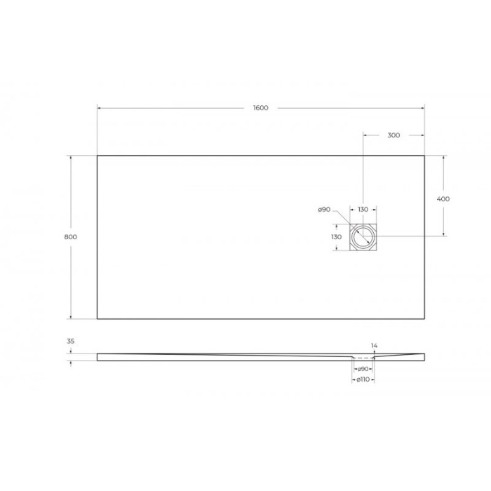 Поддон из искусственного камня BelBagno Uno 160x80x4 TRAY-MR-UNO-AH-160/80-35-W-CR белый