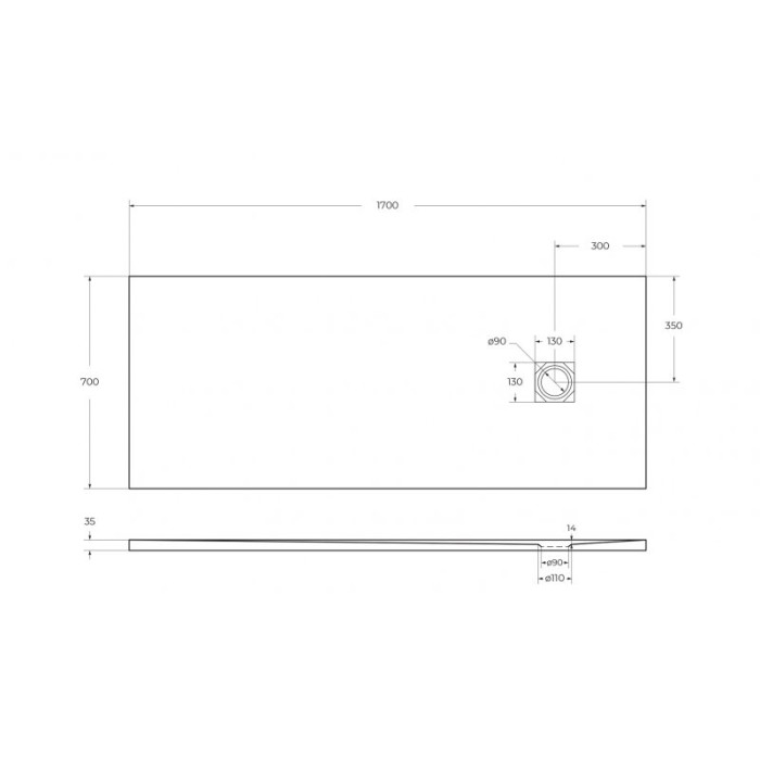 Поддон из искусственного камня BelBagno Uno 170x70x4 TRAY-MR-UNO-AH-170/70-35-W-CR белый