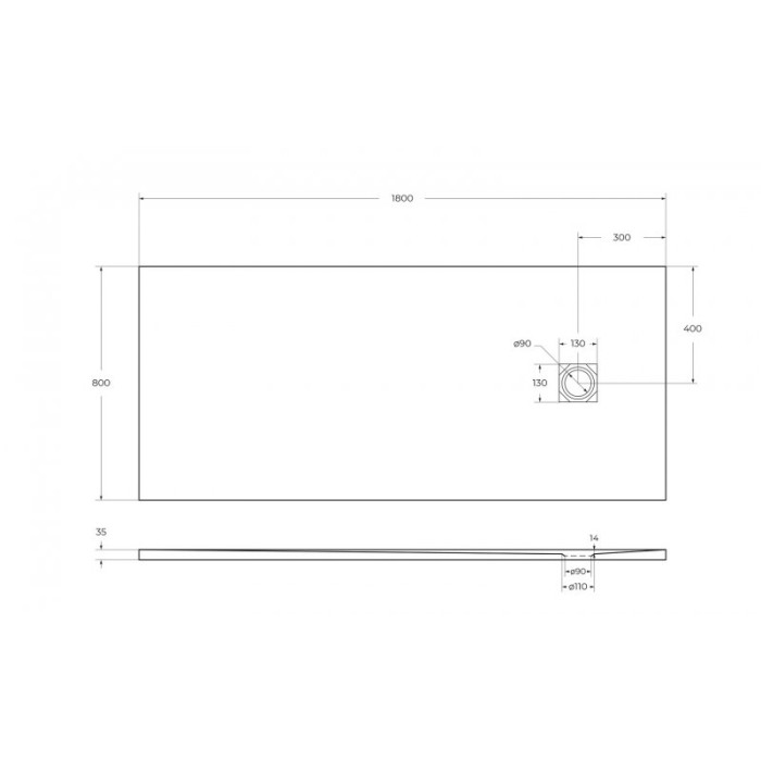 Поддон из искусственного камня BelBagno Uno 180x80x4 TRAY-MR-UNO-AH-180/80-35-W-CR белый