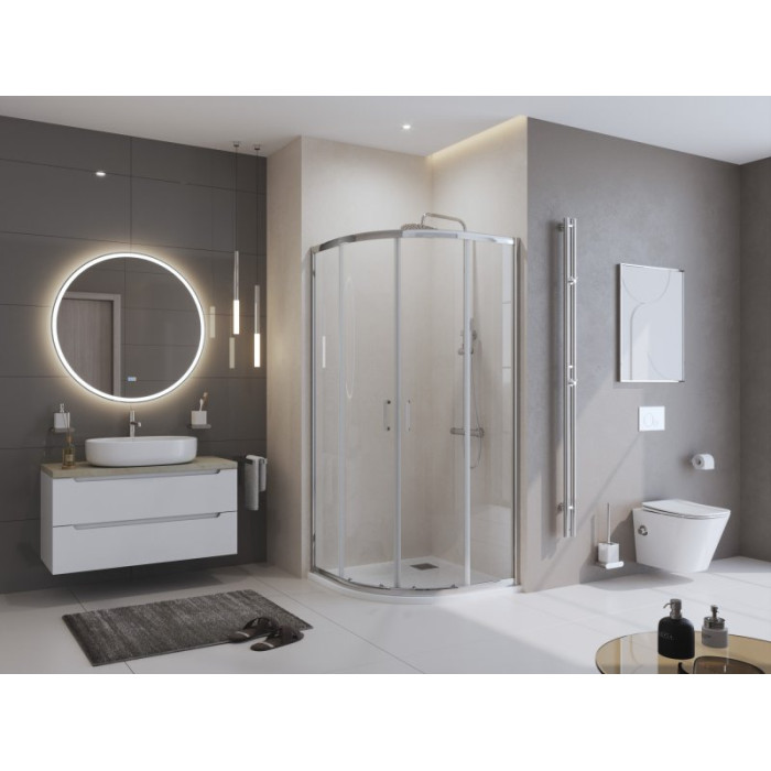 Поддон из искусственного камня BelBagno Uno 80x80x4 TRAY-MR-UNO-R-80-550-35-W-CR белый