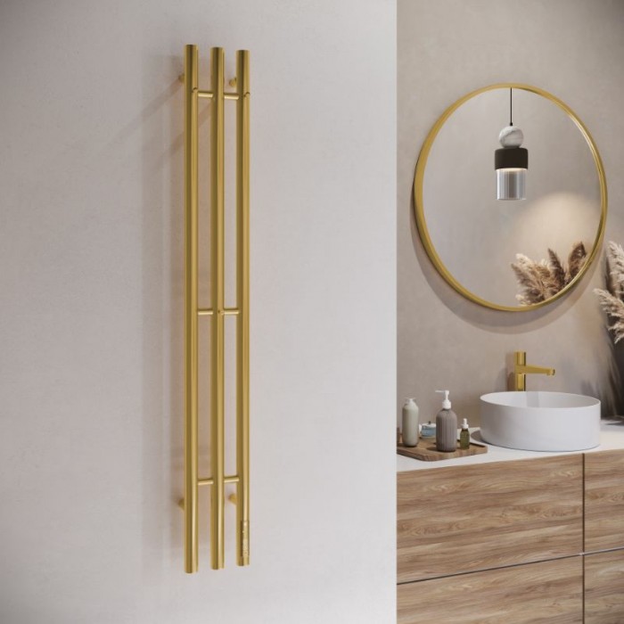 Полотенцесушитель электрический Terminus Tres круг1200 4670078566249, золото брашированное