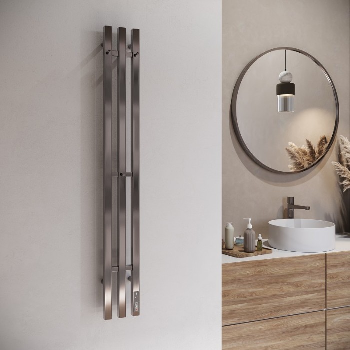 Полотенцесушитель электрический Terminus Tres проф1200 4670078566409, оружейная сталь