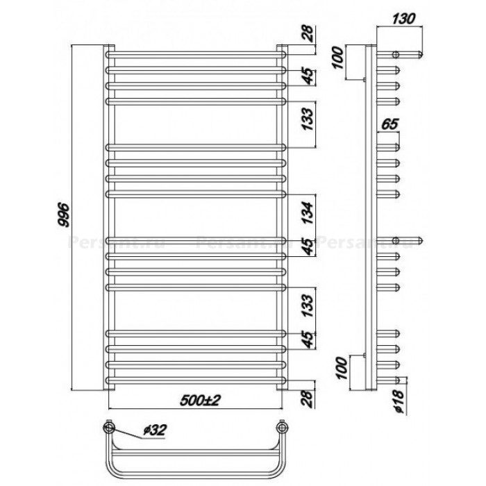 Полотенцесушитель водяной Ravak Optima 50х100 X04000083686 хром