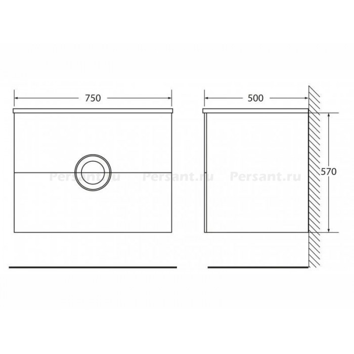 Раковина BelBagno Onda 75 см BB750/500-LV-MR-OND