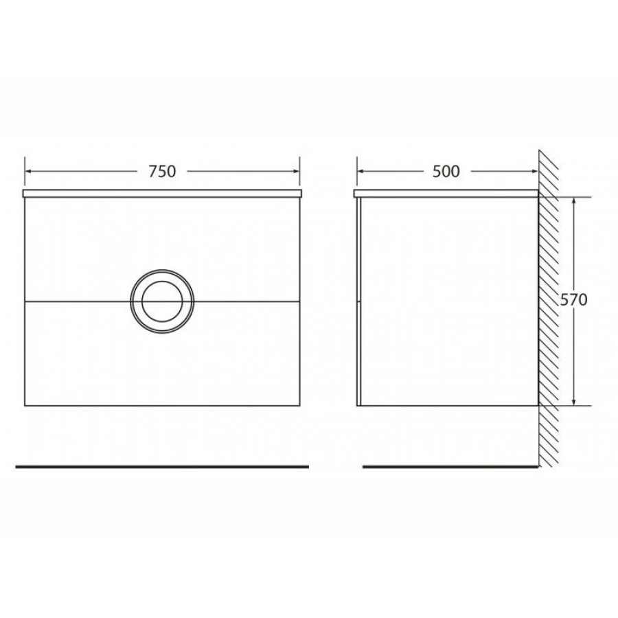 Раковина BelBagno Onda 75 см BB750/500-LV-MR-OND