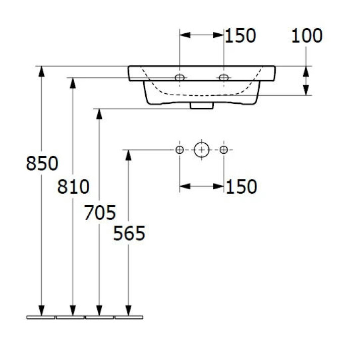Раковина Villeroy & Boch Subway 3.0 4370FF01, 50 x 40, белая с переливом