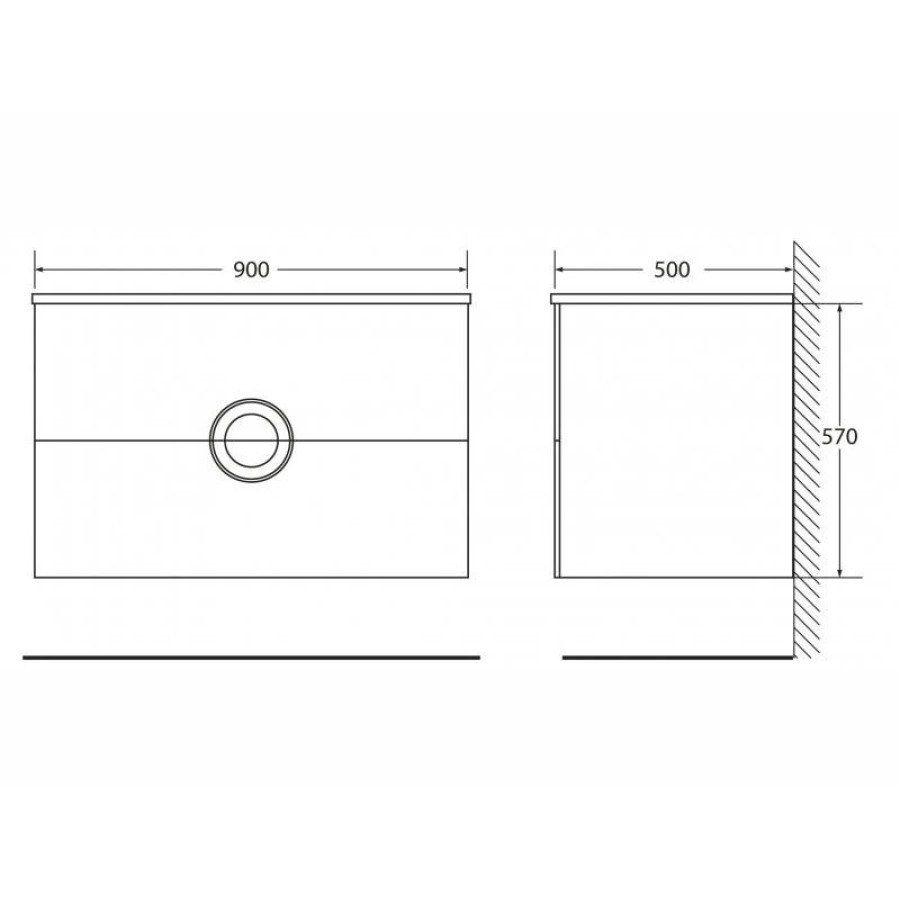 Раковина BelBagno Onda 90 см BB900/500-LV-MR-OND