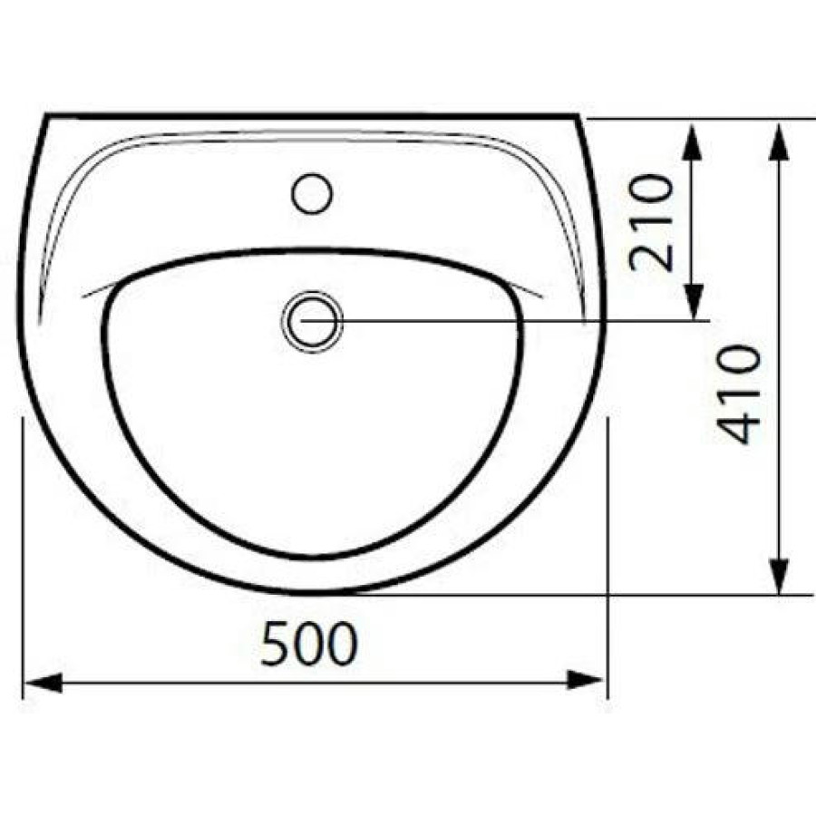 Раковина подвесная Jika Lyra 50х41 1427.0.000.104.1