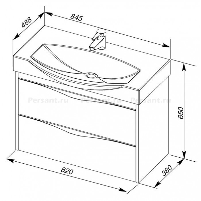 Мебельная раковина Aquanet Sanovit Plazma 85 00182329