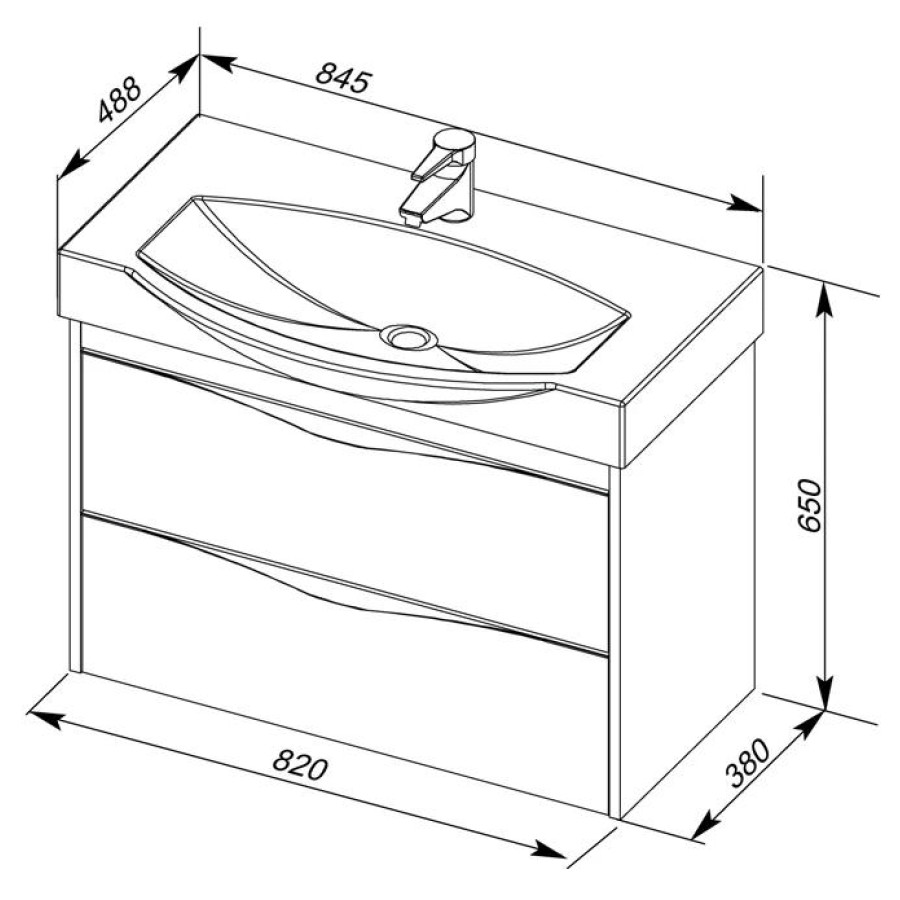 Мебельная раковина Aquanet Sanovit Plazma 85 00182329