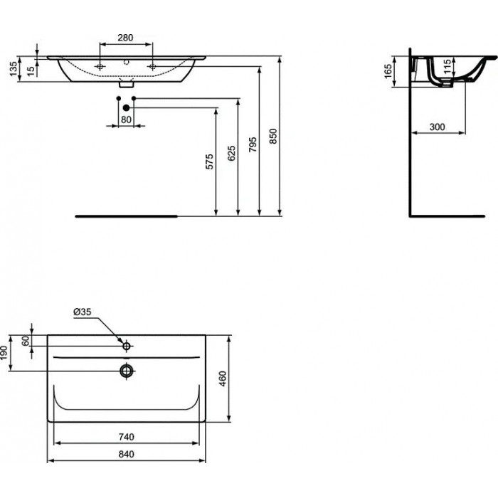 Раковина Ideal Standard Connect Air E027901