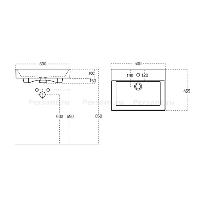 Раковина Sanovit Slim Synergy 60 черная матовая 17060