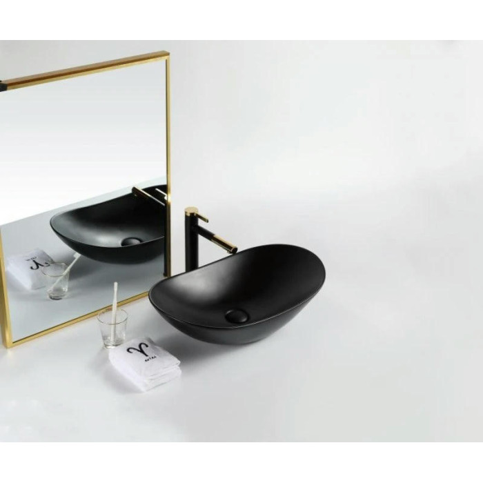 Раковина накладная 60x36 BelBagno BB1404-H301 черная матовая