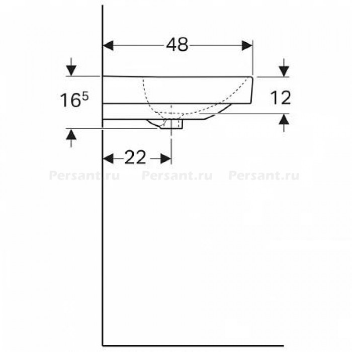 Раковина подвесная Geberit Smyle Square 120x48 500.253.01.1