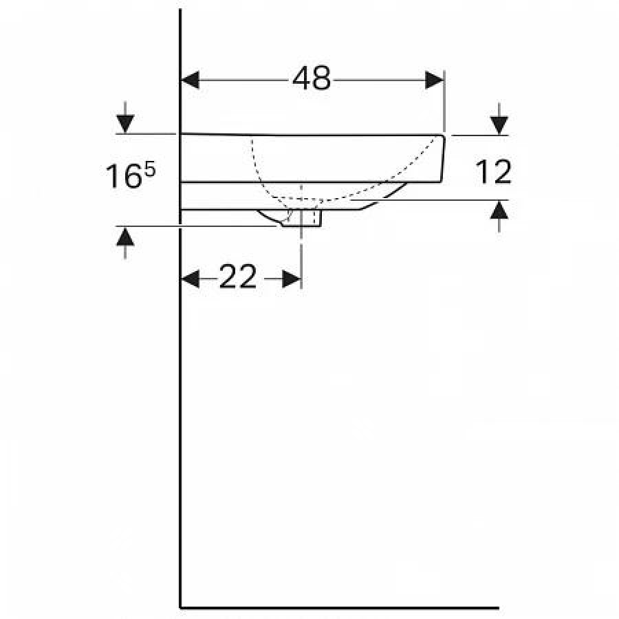 Раковина подвесная Geberit Smyle Square 120x48 500.253.01.1