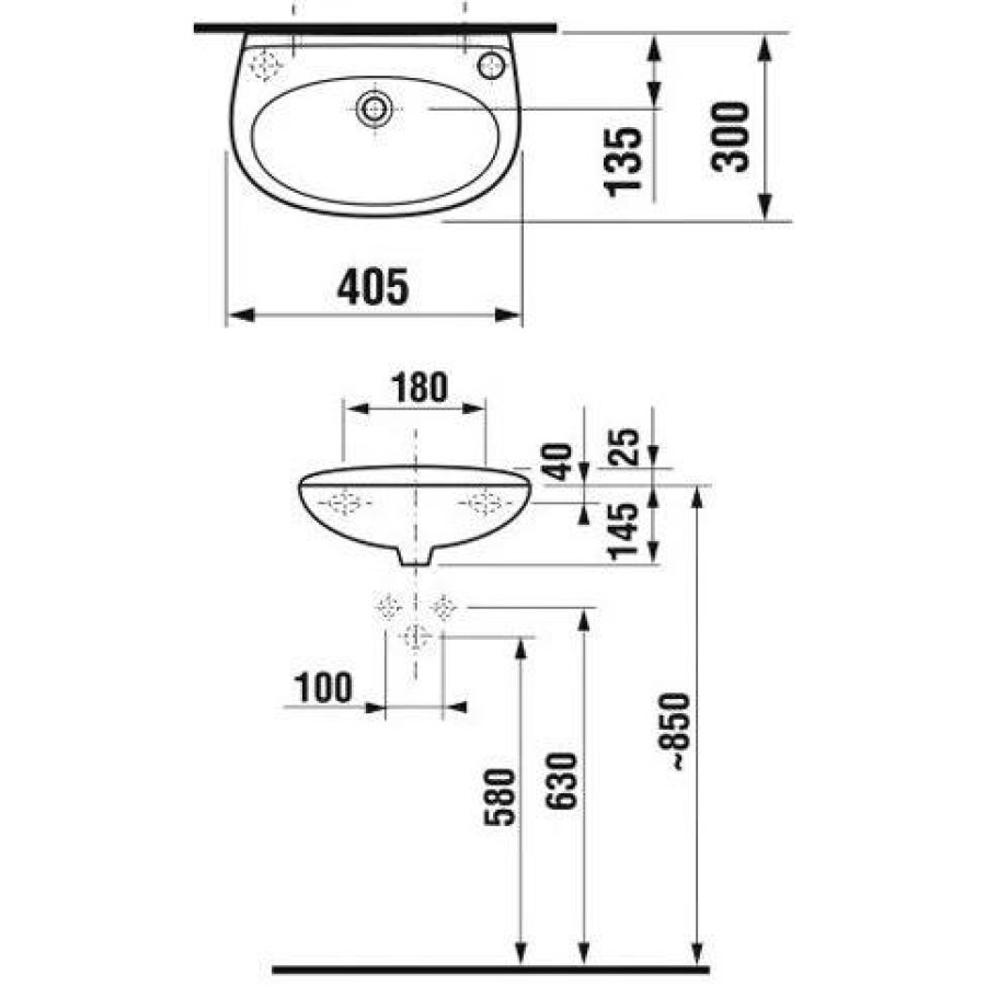 Раковина подвесная Jika Lyra 40x30 1527.1.000.106.1