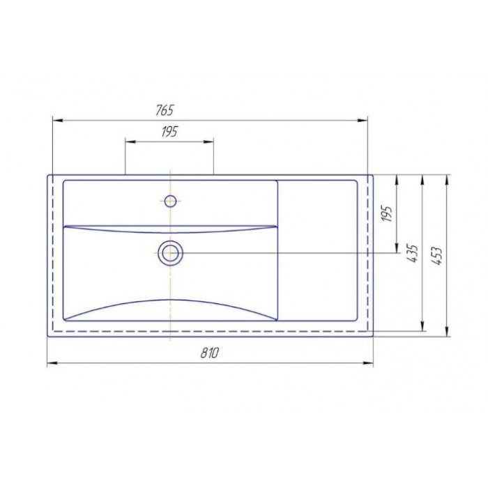 Раковина Kirovit Фостер 80 30469 с крылом, белая