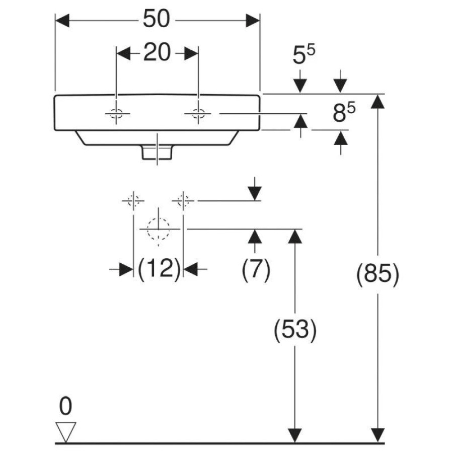 Раковина Geberit Smyle Square 50 х 41 500.256.01.1 белая