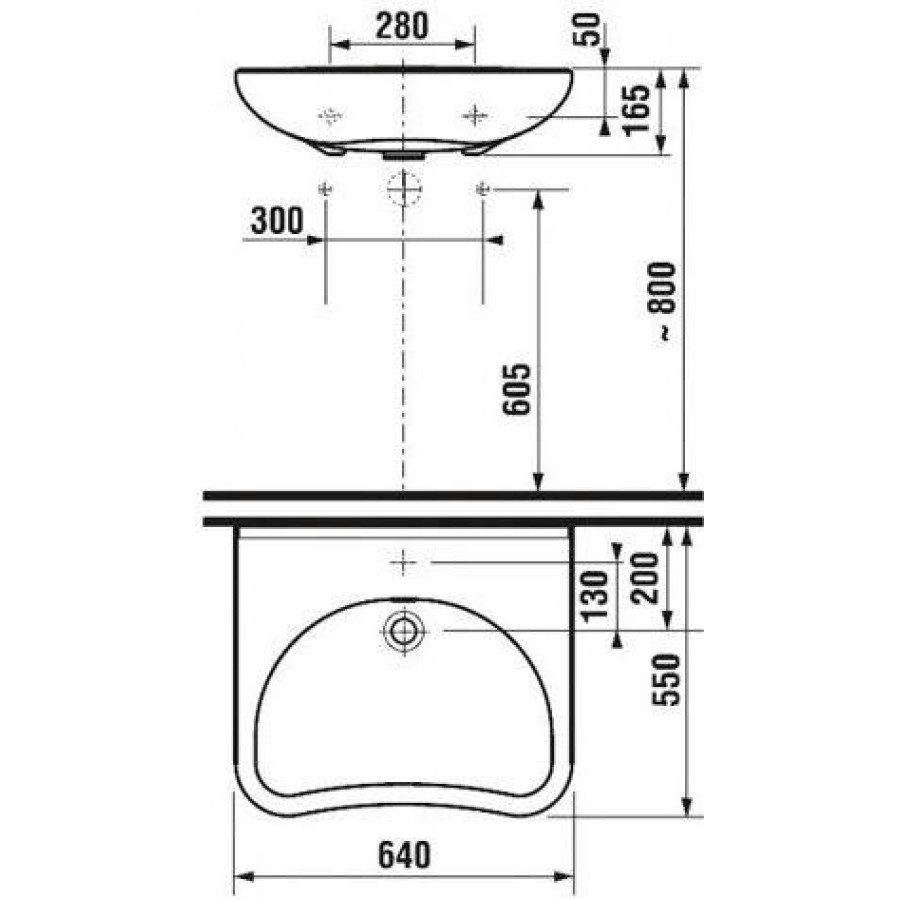 Раковина больничная Jika Mio 64x55 1371.4.000.104.9