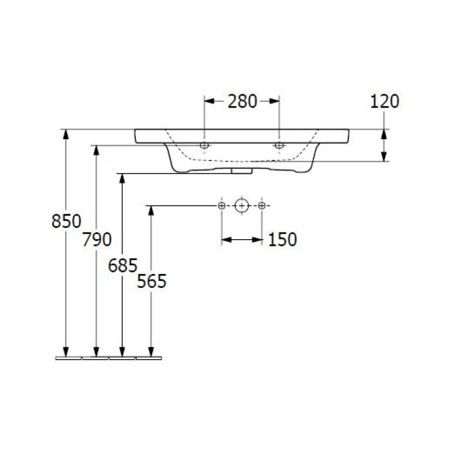 Раковина Villeroy & Boch Subway 3.0 4A708001, 80x47, белая с переливом