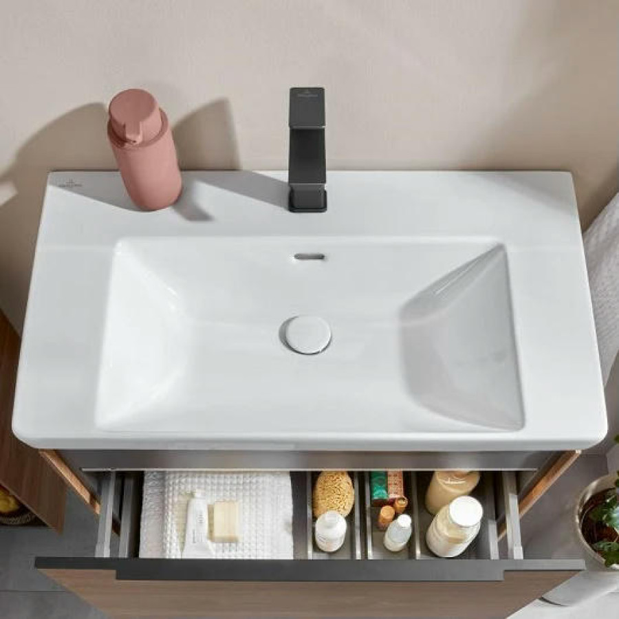 Раковина Villeroy & Boch Subway 3.0 4A708001, 80x47, белая с переливом