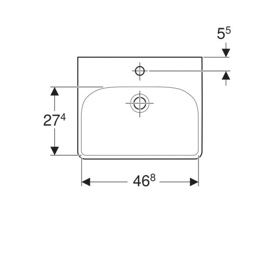 Раковина Geberit Smyle Square 50 х 41 500.256.01.1 белая