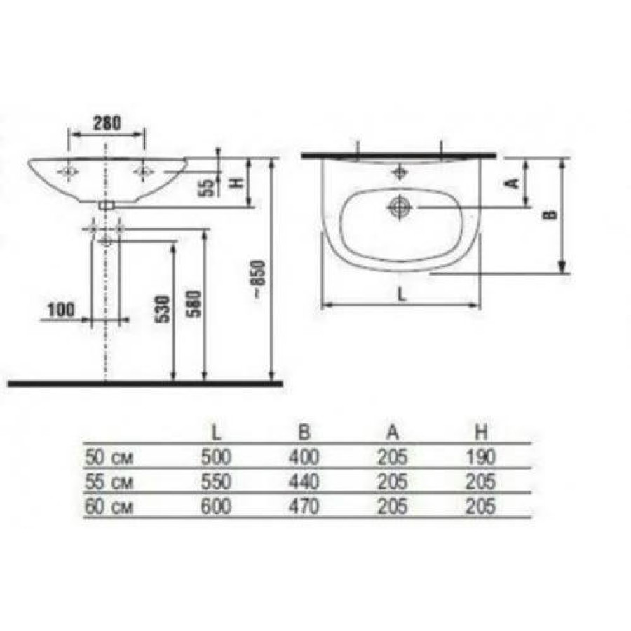 Раковина подвесная Jika Zeta 50x40 1039.0.000.104.1