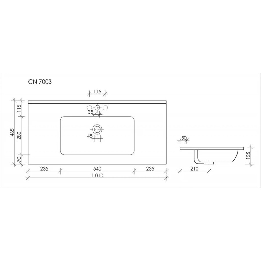 Раковина встраиваемая 101х46,5 Ceramica Nova Element CN7003