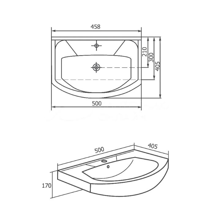 Раковина Rosa Элеганс 50 белая