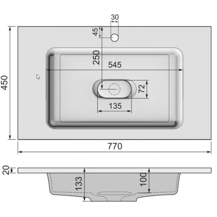 Раковина Jorno Modul 80 белая