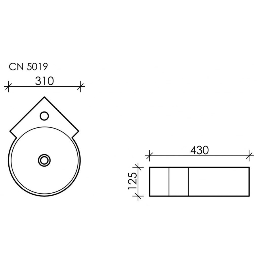 Умывальник подвесной угловой Ceramica Nova Element CN5019