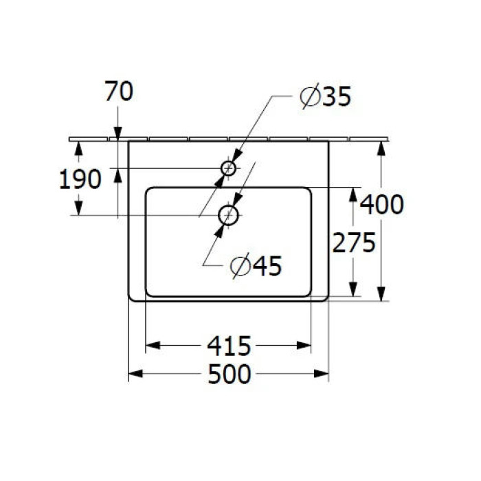 Раковина Villeroy & Boch Subway 3.0 4370FF01, 50 x 40, белая с переливом