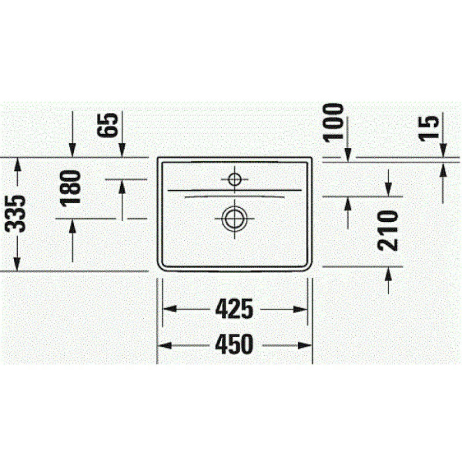 Раковина Duravit D-Neo 0738450041 45x33.5 см без перелива