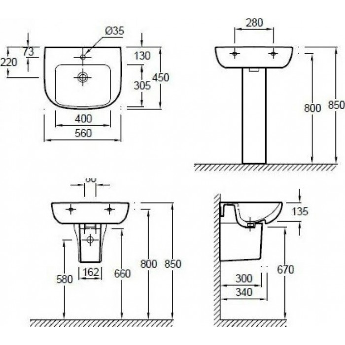 Раковина Jacob Delafon Odeon Up 56x45 E4737-00