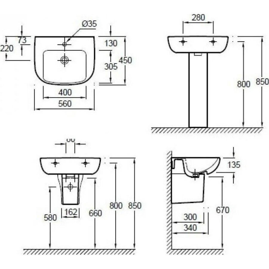 Раковина Jacob Delafon Odeon Up 56x45 E4737-00