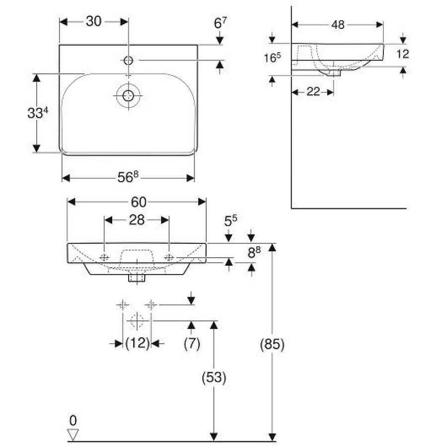 Раковина Geberit Smyle Square 60x48 500.229.01.1