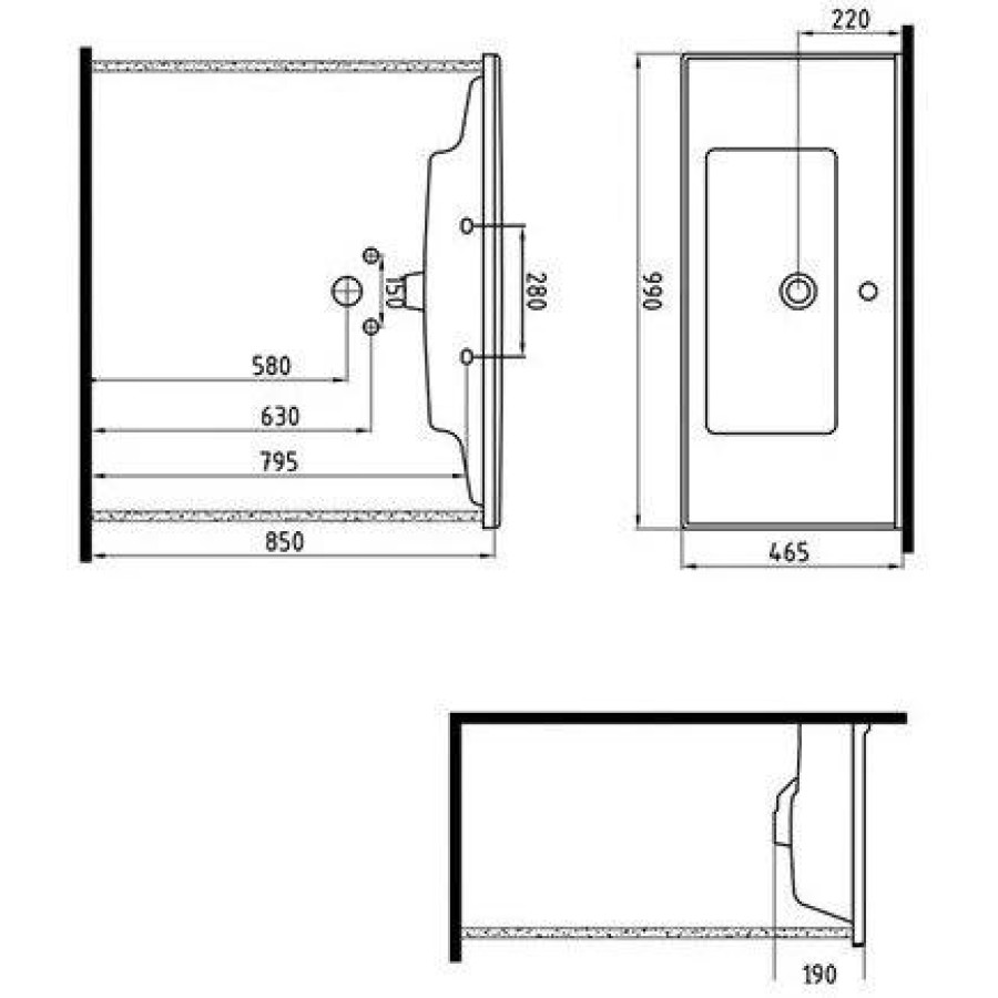 Раковина мебельная Bien Neptun NPLK10001FD1W3000