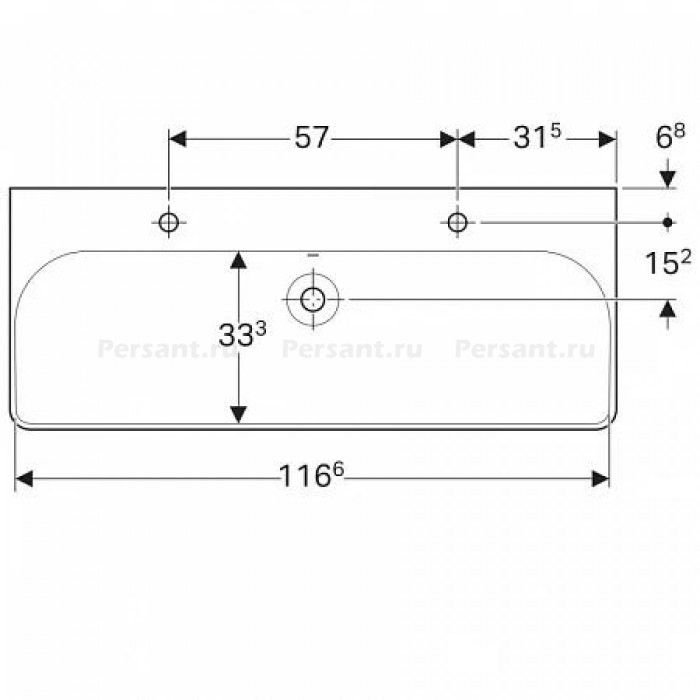 Раковина подвесная Geberit Smyle Square 120x48 500.253.01.1