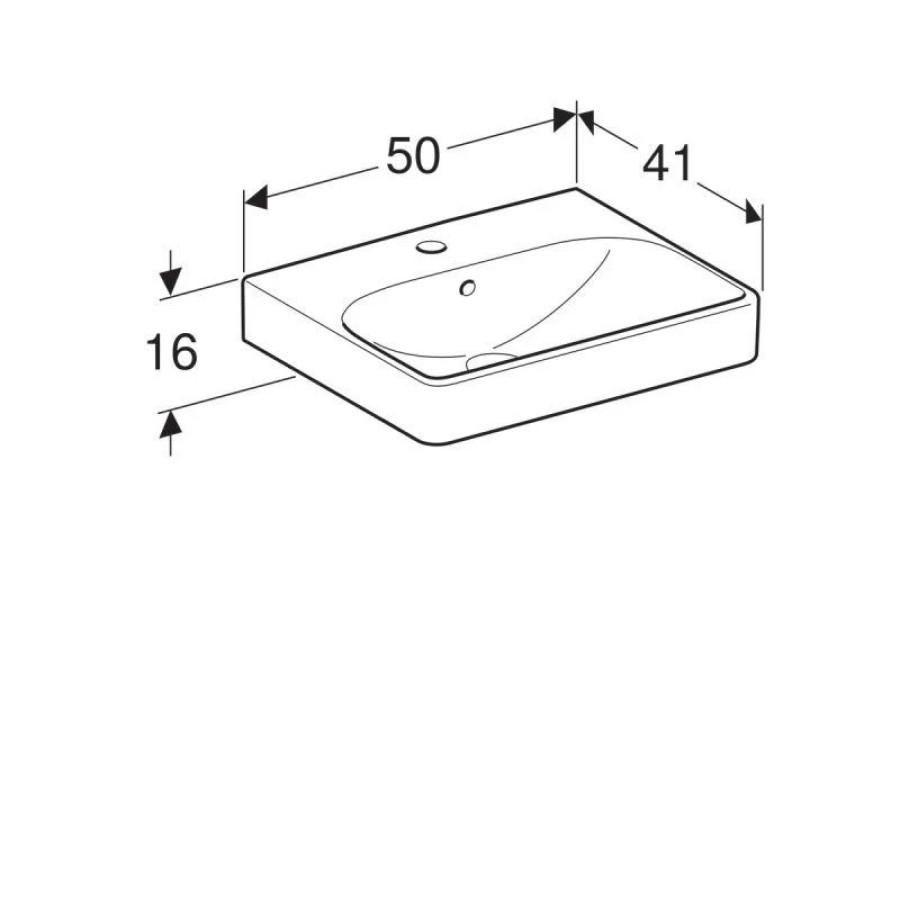 Раковина Geberit Smyle Square 50 х 41 500.256.01.1 белая