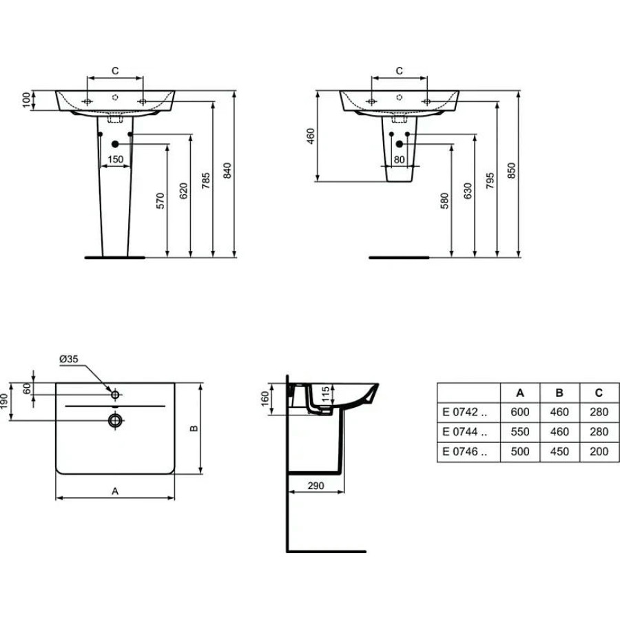 Раковина Ideal Standard Connect Air Cube E074201