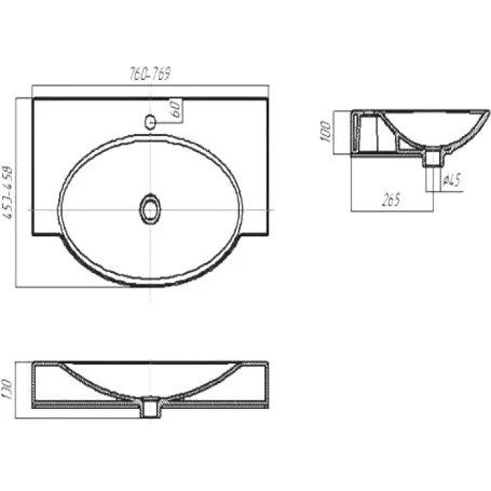 Раковина Акватон Signo 76 761AX162WBXX000