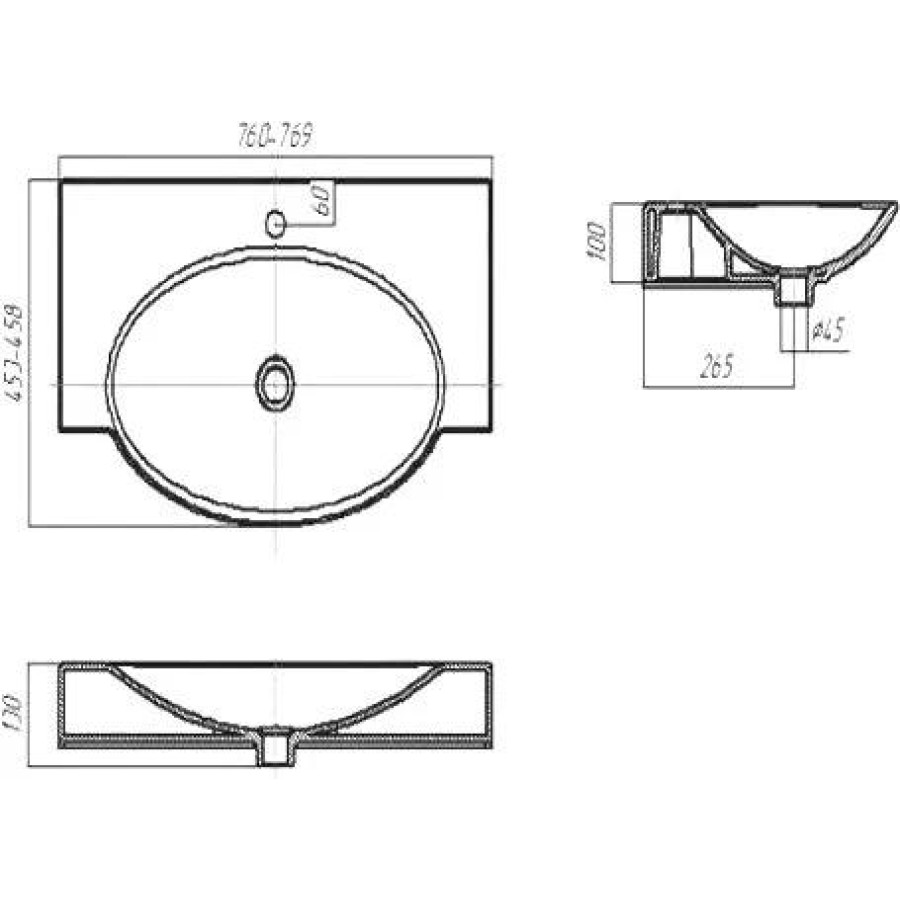 Раковина Акватон Signo 76 761AX162WBXX000