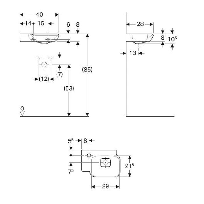 Раковина Geberit myDay 40x28 125440600