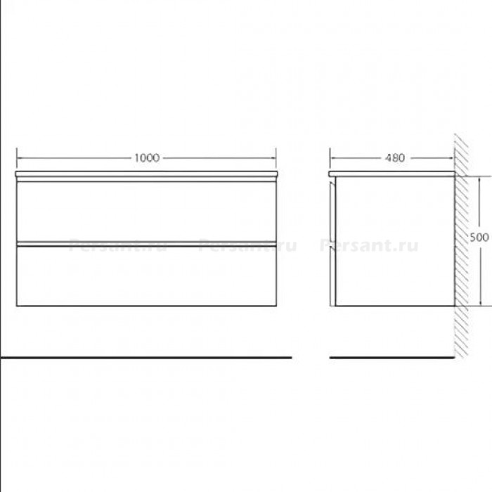 Раковина BelBagno Luce 100 см BB1000AB
