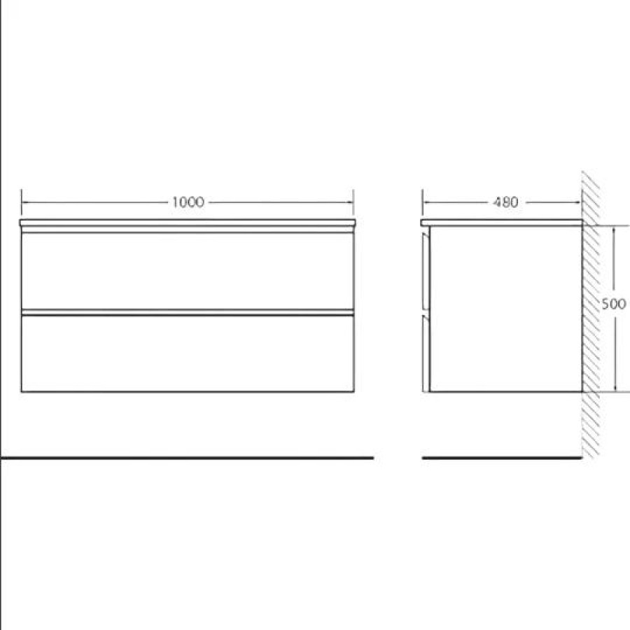 Раковина BelBagno Luce 100 см BB1000AB