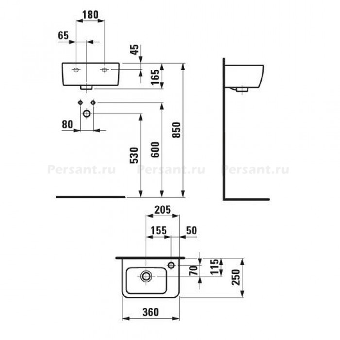 Раковина подвесная Laufen Pro 35х25 8.1695.5.000.106.1 белая
