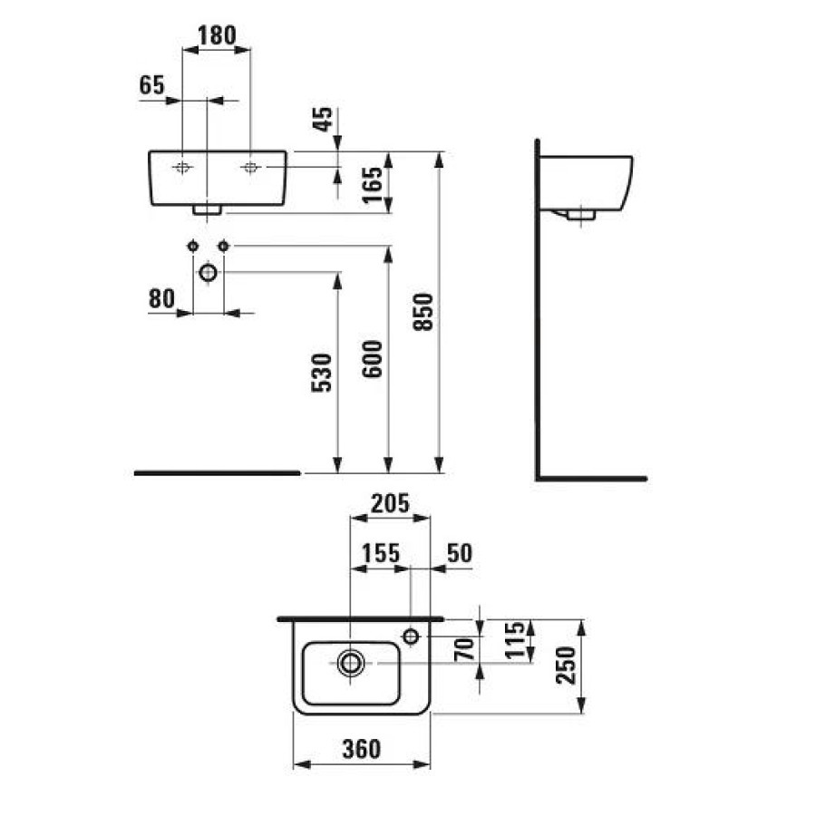 Мини-раковина подвесная Laufen Pro 35х25 8.1695.5.000.106.1, белая