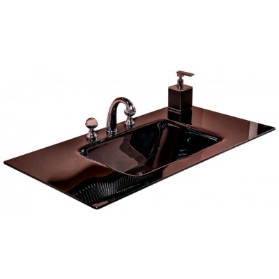 Раковина ArmadiArt 100 см 852-100-B стекло графит