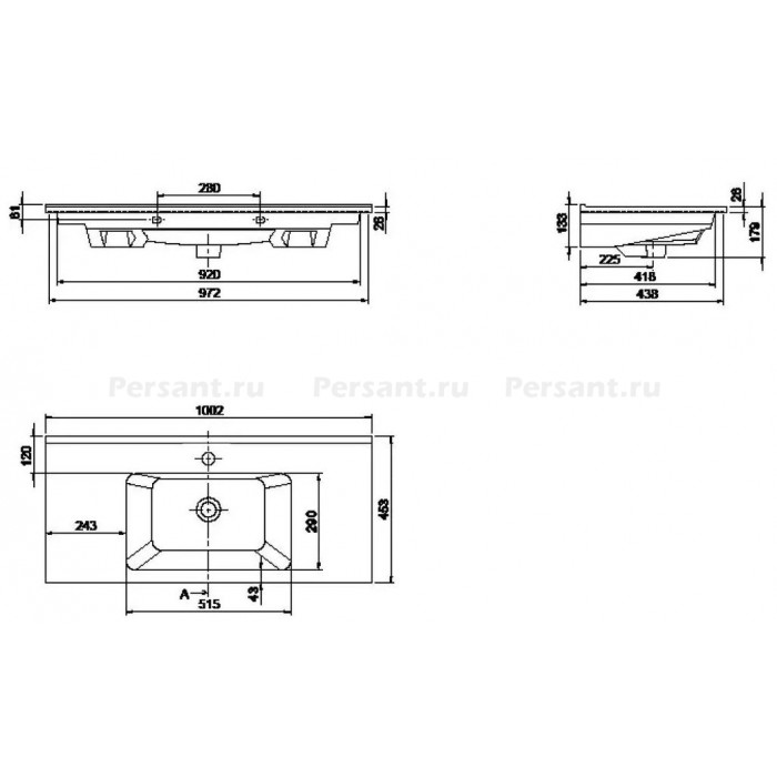 Раковина ArmadiArt Capolda 100 см 876-100 белая
