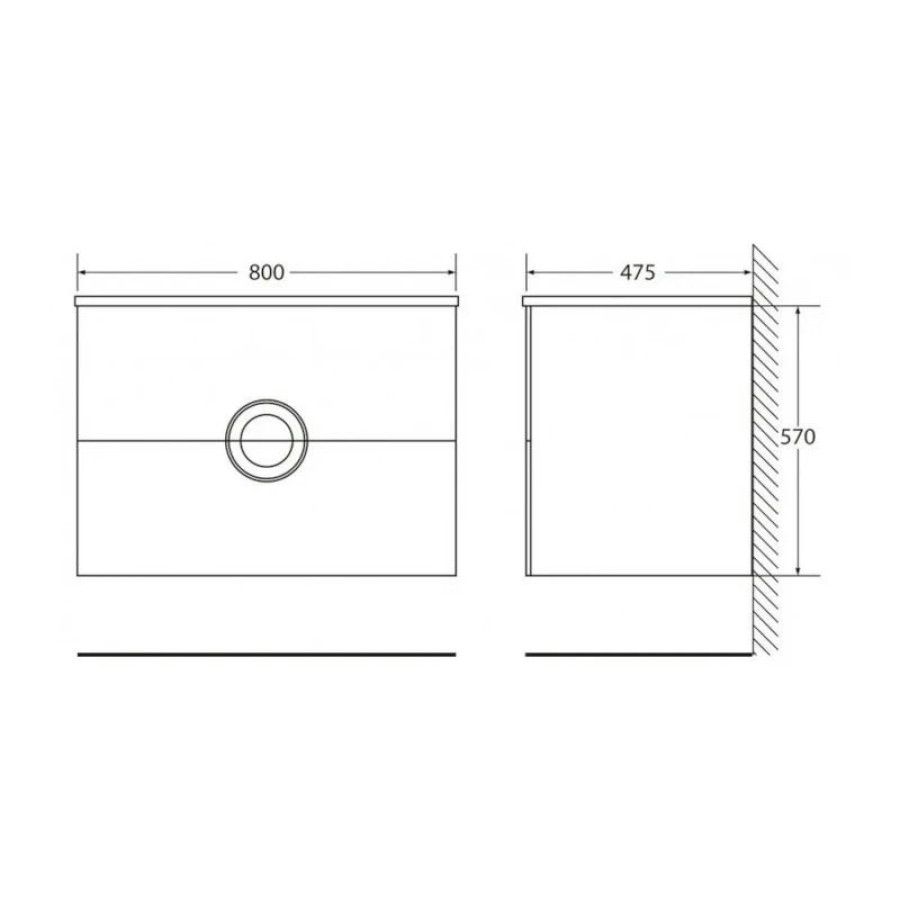 Раковина BelBagno Onda 80 см TRB-800-LVB